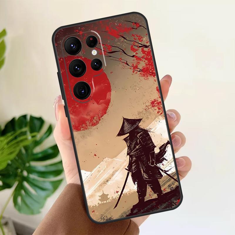 

Japan Ninja Samurai Red Sun Soft Case For Samsung Galaxy S21 S22 S23 S24 S25 Ultra S9 S10 Plus S20 FE S24 FE Phone Cover Galaxy S23