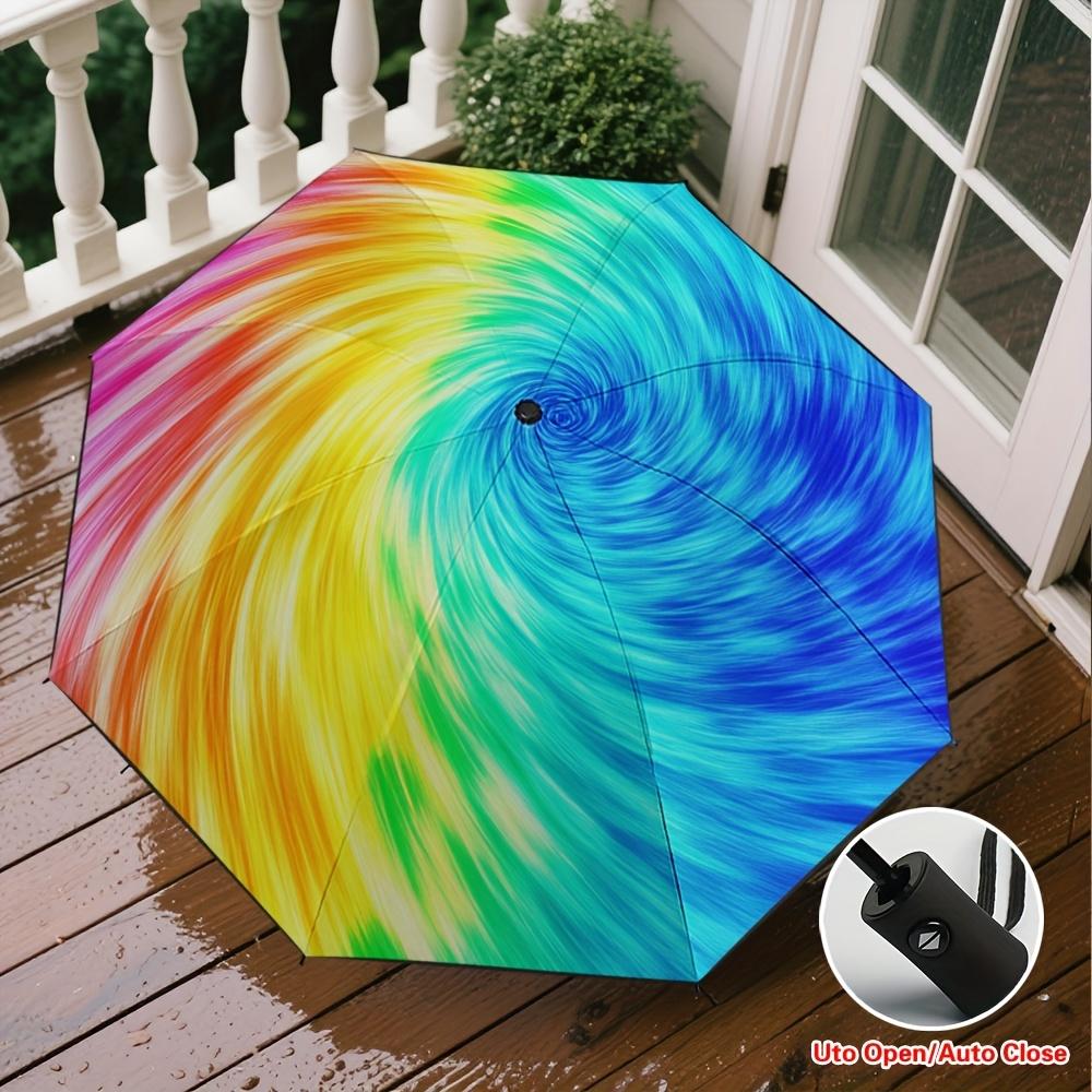 

Open/Close -Protected Cooling Umbrella with Cooling Coating - 8-Rib Large Canopy, Self-Opening/ Closing, 99% Block & Rainbow C