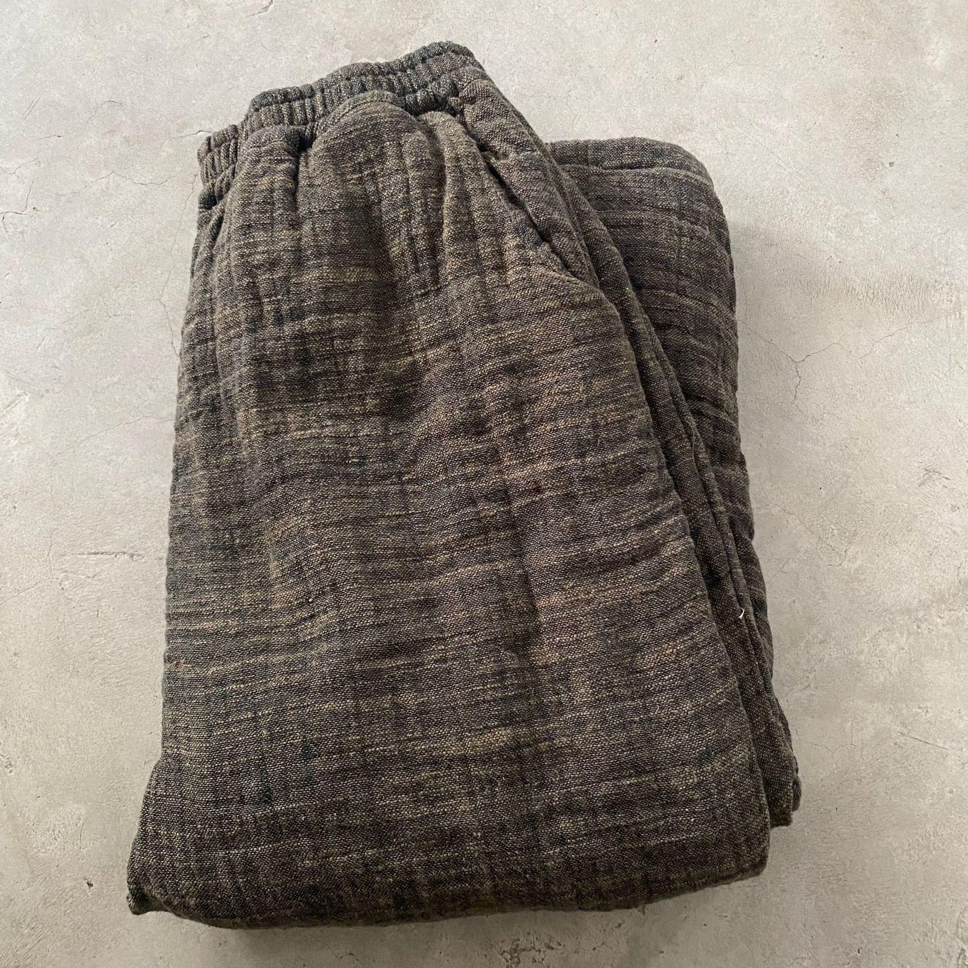 

Johnature Women Vintage Pants Solid Color Elastic Waist Winter Casual Thick Soft Women Warm Long Pants One Size