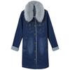 Winter Denim Jacket for Women Thick Lamb Wool Warm Coat Long Cotton Padded Parkas Casual Windbreaker Jean Outerwear