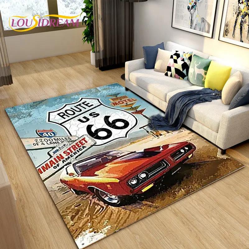 Tarihi Route 66, Ana Yol, mré estrada Alan Kilim, Ev Oturma Odası Yatak Odası Kanepe Paspas Dekor için Halı Halı, Kaymaz Zemin Mat