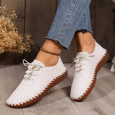 Mode Neue Sneaker Damenschuhe Plateau Slipper Schnürer Leder Flats Trend Frühling Lässig Mama Schuh Mujer Zapatos Chaussure Femme