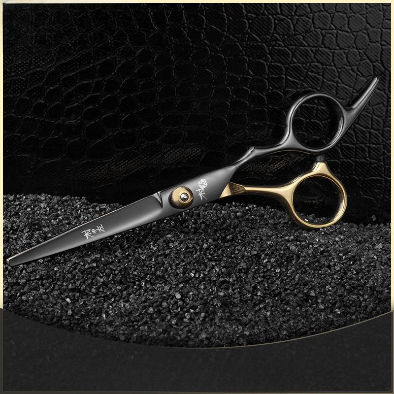 

Gold Handle Hair Scissors 9cr18 Steel Gold Screws 6-inch Barber Cutting Scissors and Thinning Scissors Set