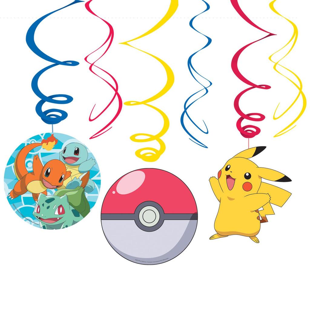 POKEMON Swirl Hanging Decoration (Pack of 6)