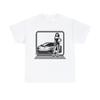 Tricou Unisex pentru Adulți Elegantă Femeie Pozând cu Mașină Sport Vectorial Tricou de Curse Cool