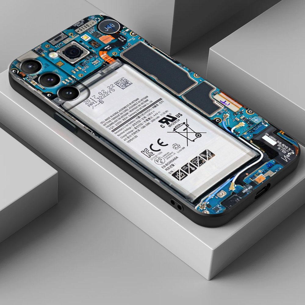 Cassette Music Tapes Circuit Board Camera S25Ultra Case For Samsung Galaxy S25 S24 S23 S20 S21 FE S22 Ultra S10 Plus Phone Cover