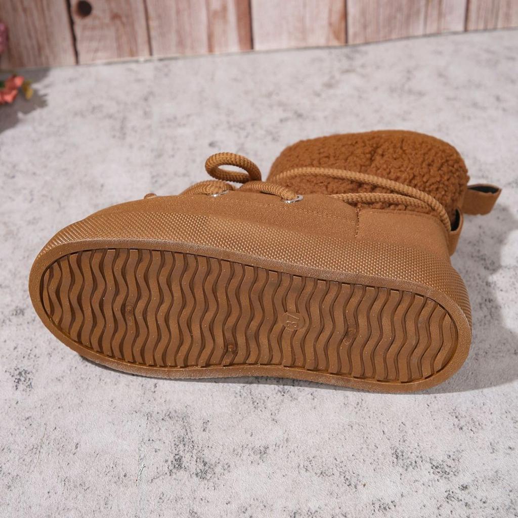 Winter Oversized Thick Soled Casual Snow Boots 2024 New Warm and Versatile Lamb Wool Ankle Strap Cotton Boots