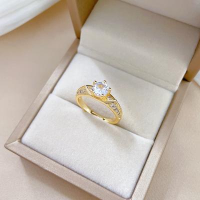 Engagement Ring Geometric Zircon Rings for Women 2024 New Fashion Golden Jewelry Wedding Party Accessories