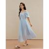 INMAN French Tie-Waist Puff Sleeve Ramie Cotton Dress
