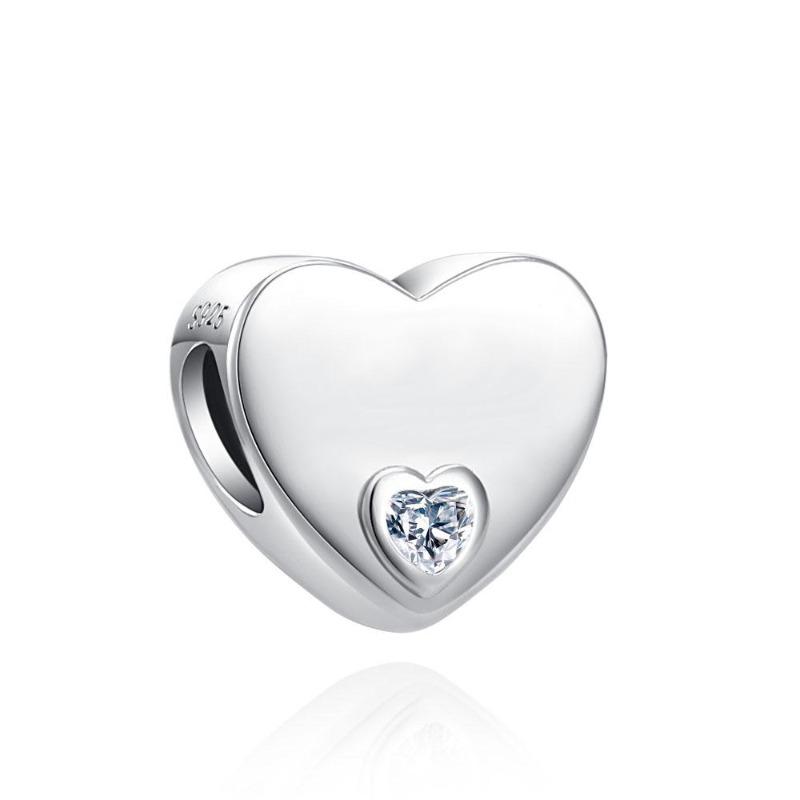 New Hollowed Out Heart-Shaped Charm Bead Fits Perfectly With Original Decorative Bracelet Women'S Jewelry Amulet Copper