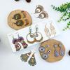 1 Pair Beads Multicolor Shiny Drop Earrings Bohemian Hollow Vintage Hook Earrings Party Jewelry