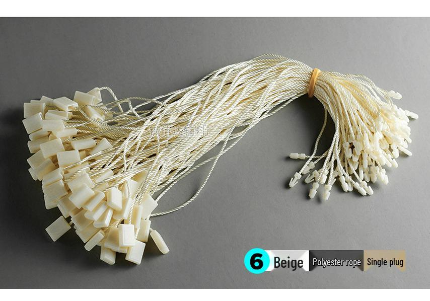Universal Hanging Tag String for Clothing, Shoes, and Bags - Disposable, Single-Hole, Snap Button Design for Men’s, Women’s, and Kids' Items