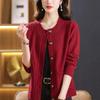 Herfst Winter Cardigan Trui Dames Ronde Hals voor Mama Losgebreide Trui Universele Casual Top Westerse Stijl Jas