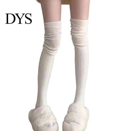 Chic Thigh High Socks Slouch Women Stretchy Over-the-knee Scrunch Long Breathable Over Knee Stockings for Boots Skirts Party Dating Street Wear