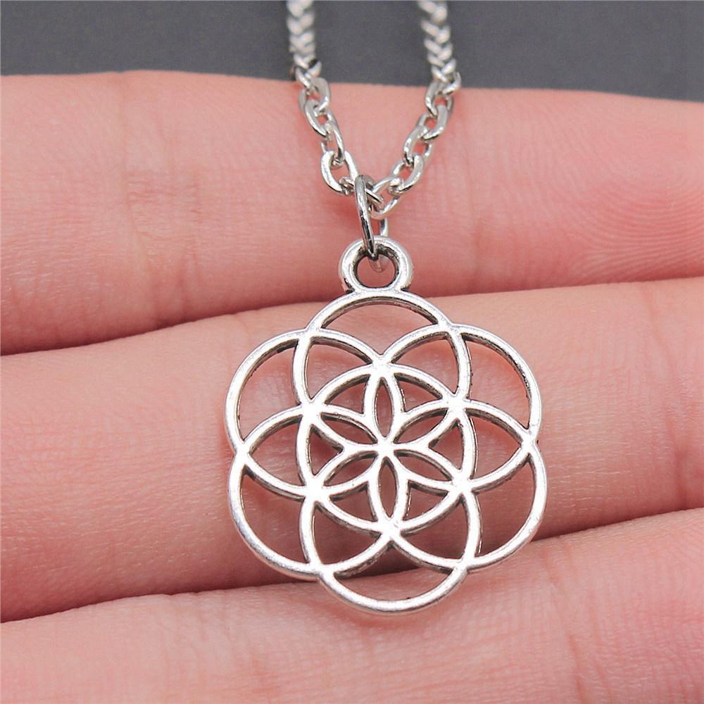 Tree of Life Floral Mandala Pendant Antique Bronze Metal Bridesmaid Choker Necklace Trendy Gift