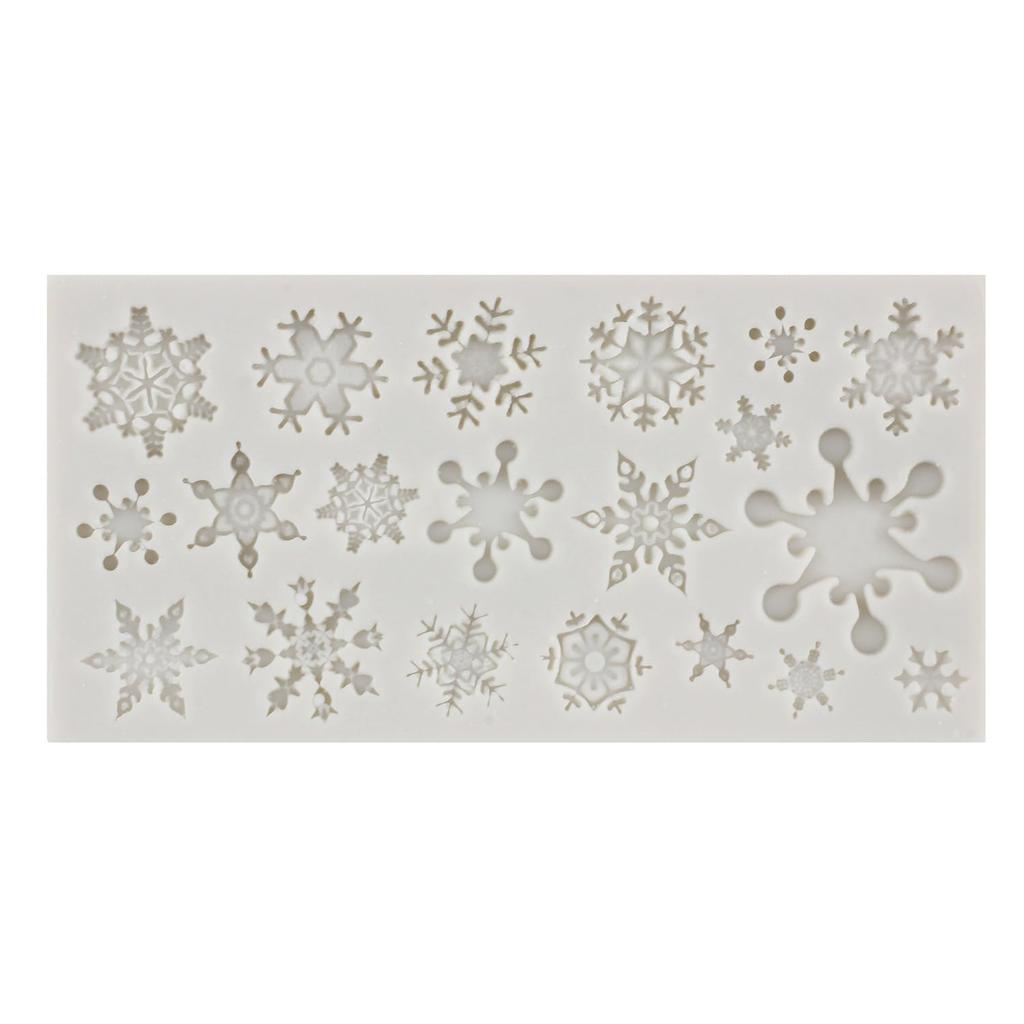 3D Christmas Snowflake Silicone Mold 4.53 x 2.28 Inch Food Grade Flexible Nonstick Heat Resistant Design for Fondant Chocolate Candy Cake