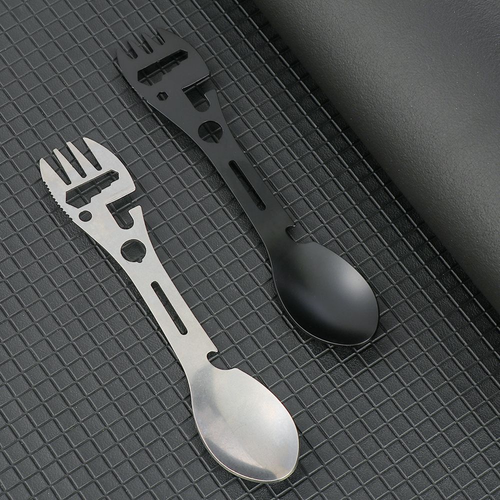 Spork Multi-function Tableware 10 in 1 Stainless Steel Fork Spoon