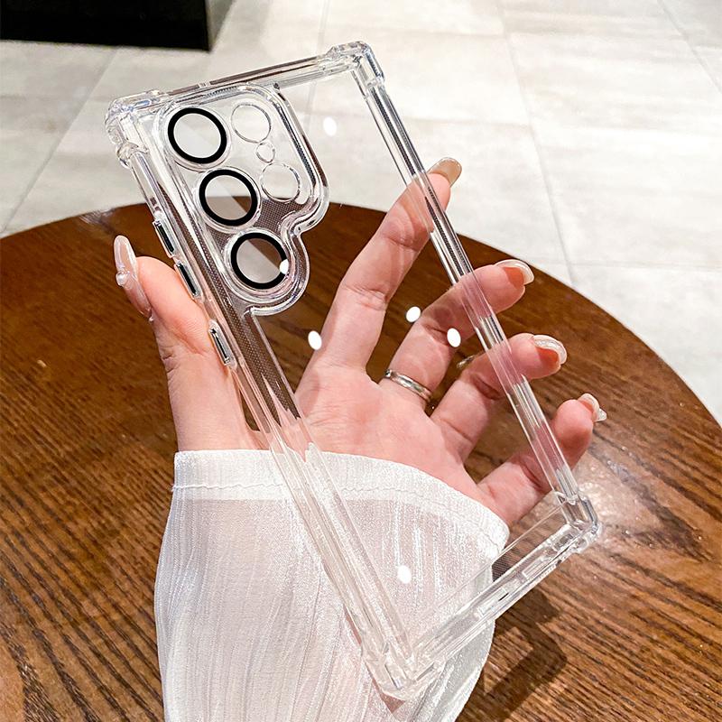 מארז שקוף יוקרתי עמיד בפני זעזועים עבור Samsung Galaxy S24 S23 FE S22 S21 S20 Plus Note10 20 Ultra כיסוי שריון קשיח