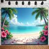 1Pcs Palm Tree Ocean View Decoration Background Winter Backdrop Decorations For Photo Studio Photo Booth Christmas Party
