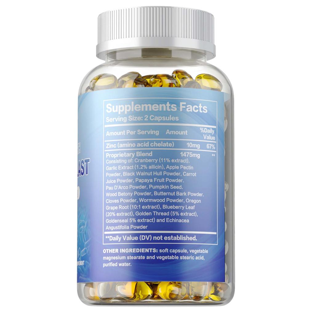 Le capsule Detox Complex aiutano a eliminare i parassiti e a mantenere la salute intestinale.. Sono vegani e adatti agli adulti.
