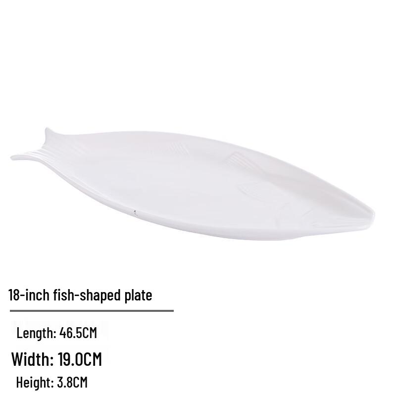 18-inch Pure White Ceramic Fish Platter