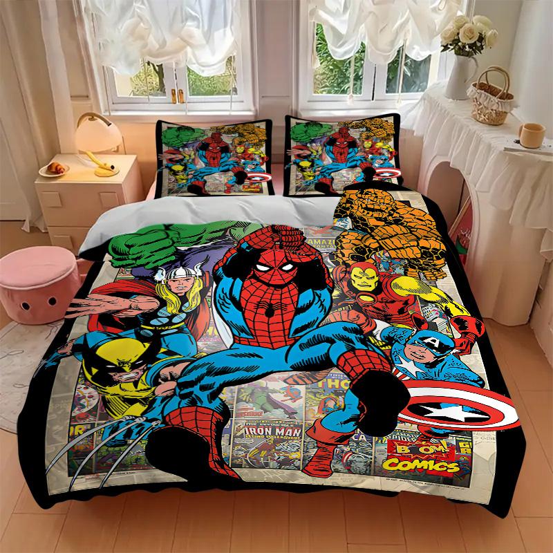 Superhero Comic Book Cover Print 3Pcs Bedding Setduvet Cover With 2 Bedropillowcase Home Birthday Gift