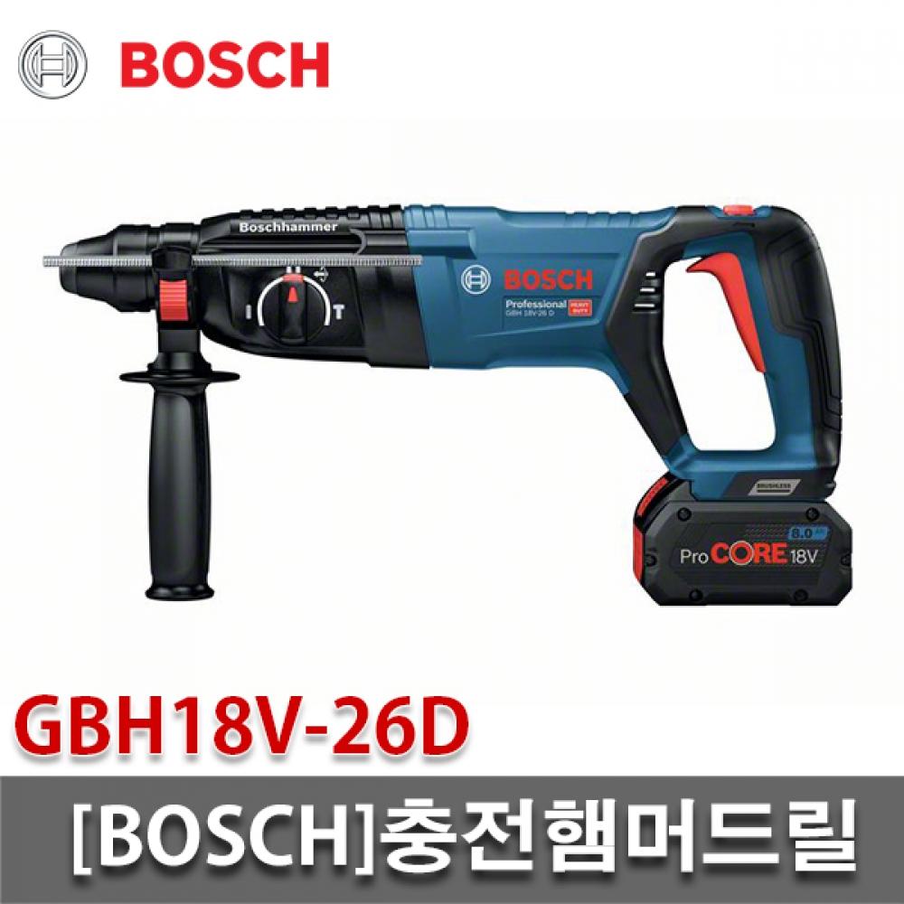 

[BOSCH] Аккумуляторная ударная дрель GBH18V 26D SDS Plus Procore, комплект из 2 упаковок Продукт Ударная дрель 18 В Перфораторная дрель