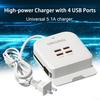 USB Fast Charger with Rack Universal 4-Port 5.1A Multi-Port Compact Mobile Phones Charging Head for Apple for Android