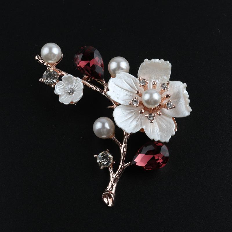 

Брошь со стразами женская, модная брошь-цветок с бриллиантами, женская одежда, аксессуары, брошь-жемчужина