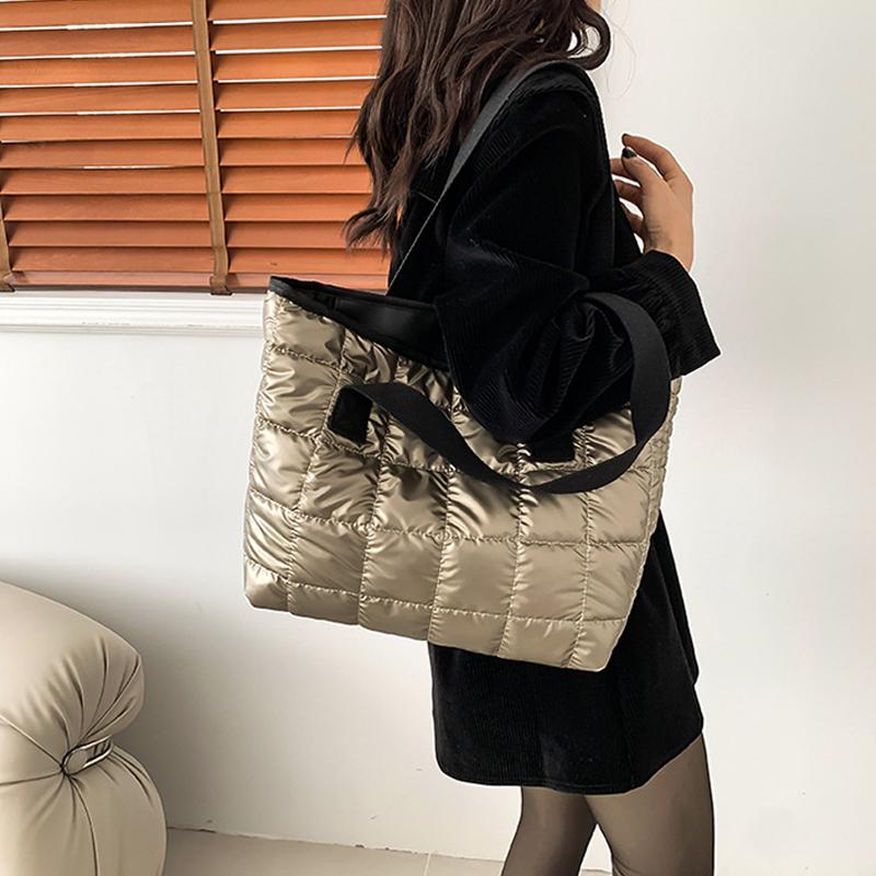 Women Handbags Space Cotton-Padded Female Down Bags Shoulder Crossbody Bags Quality Female Tote Luxury Bag