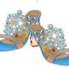 Thick heel women's sandals 20 summer new fashion fish mouth women's cool slippers rhinestone middle heel women's shoes