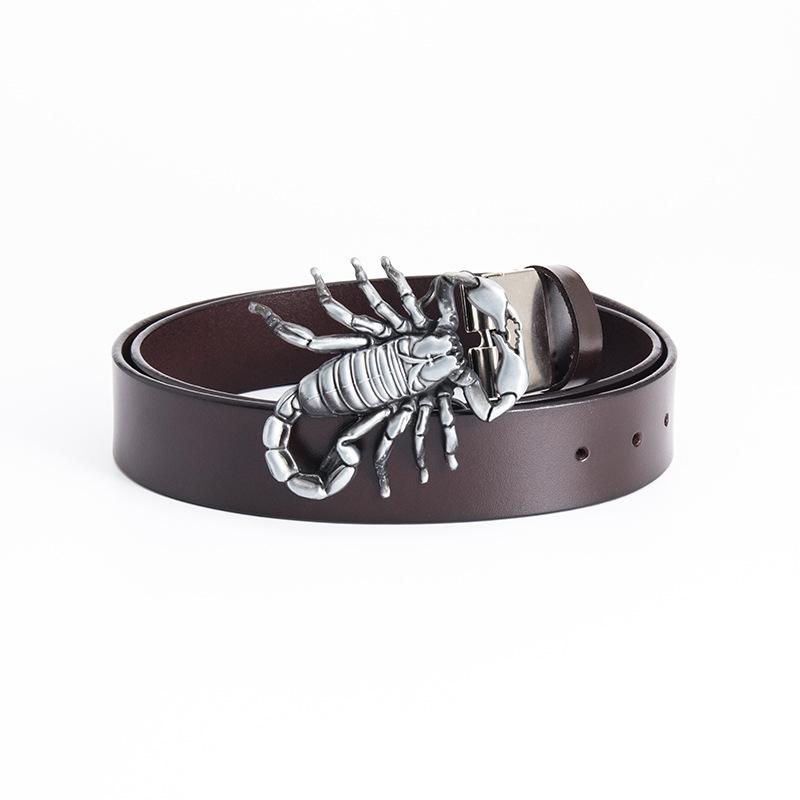 

Модный мужской ремень Harajuku Accessories Персонализированный мужской ремень из коровьей кожи в готическом стиле 90cm