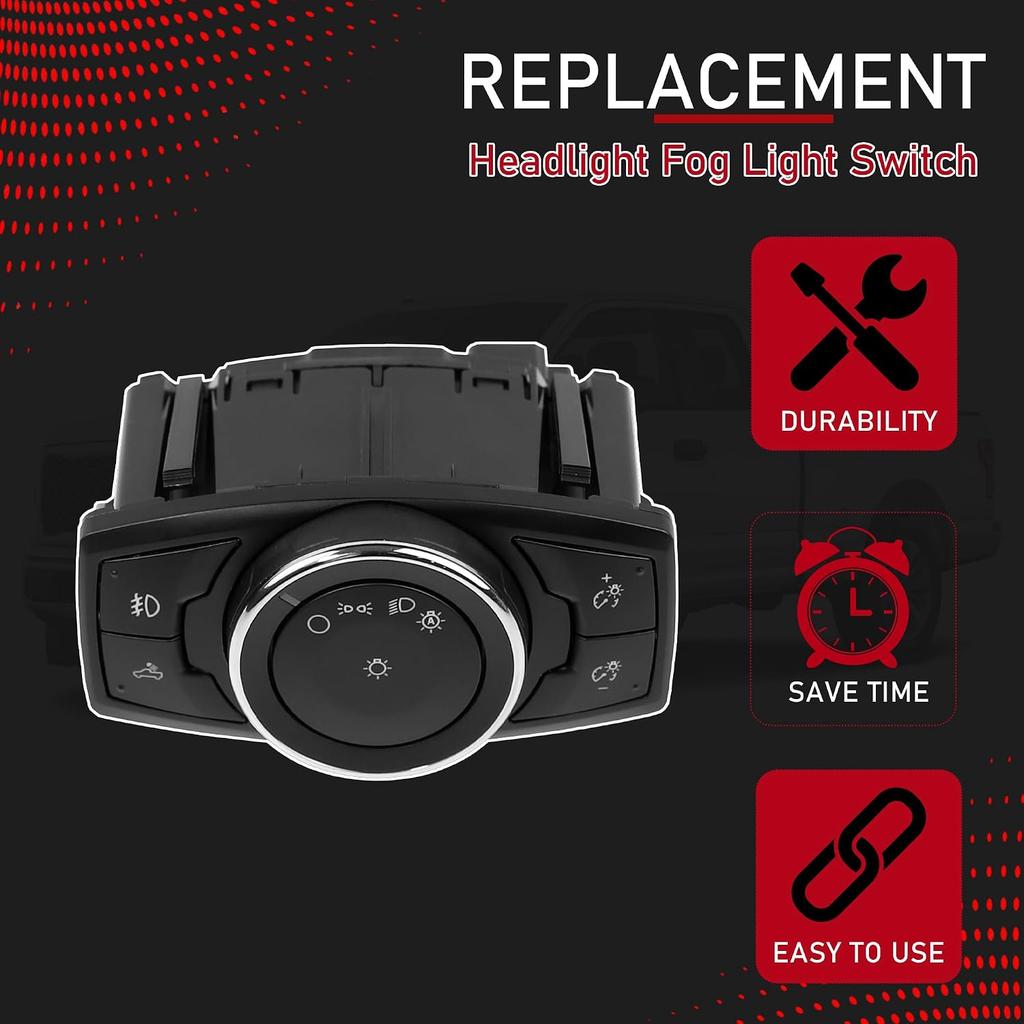 Headlight Fog Light Switch Compatible with 2015-2020 Ford F150 | Compatible with 2015-2020 Ford F150, 2017-2022 F250 F350 F450 F550 Super Duty,