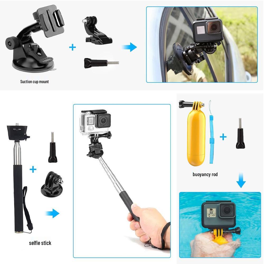 45-in-1 Wasserdichtes GoPro Sportkamera Zubehör Set mit Brustgurt für GoPro DJI Xiaoyi SJCAM