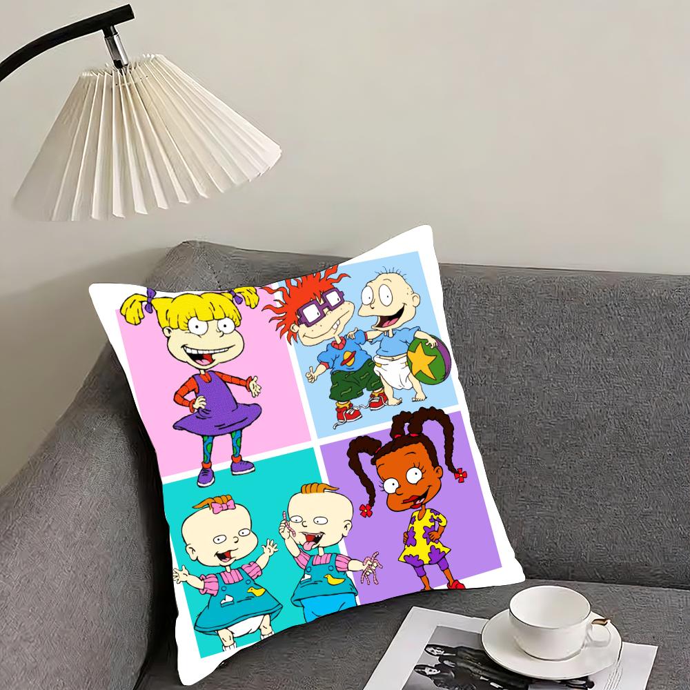 

Cartoon R-Rugrats Funny Cushion Cover Reversible Plush Pillow Cover – For car, sofa, bedroom, perfect as a gift. 12x12Inch