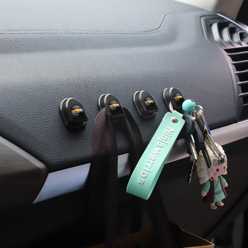 Car Mini Storage Hook Auto Emblem Bracket Stickers For Chevrolet Cruze Spark Captiva Suburban Silverado Camaro Corvette Malibu