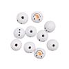 DIY Christmas 20MM Snowman Wooden Beads - White Head & Belly, Loose Handmade Accessories