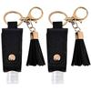LvYiLinggg Leather Case Travel Bottle Refillable Hand Wash Holder 30ml Black Portable Hand Gel Case with Handle Keychain Compatible Refillable Tube