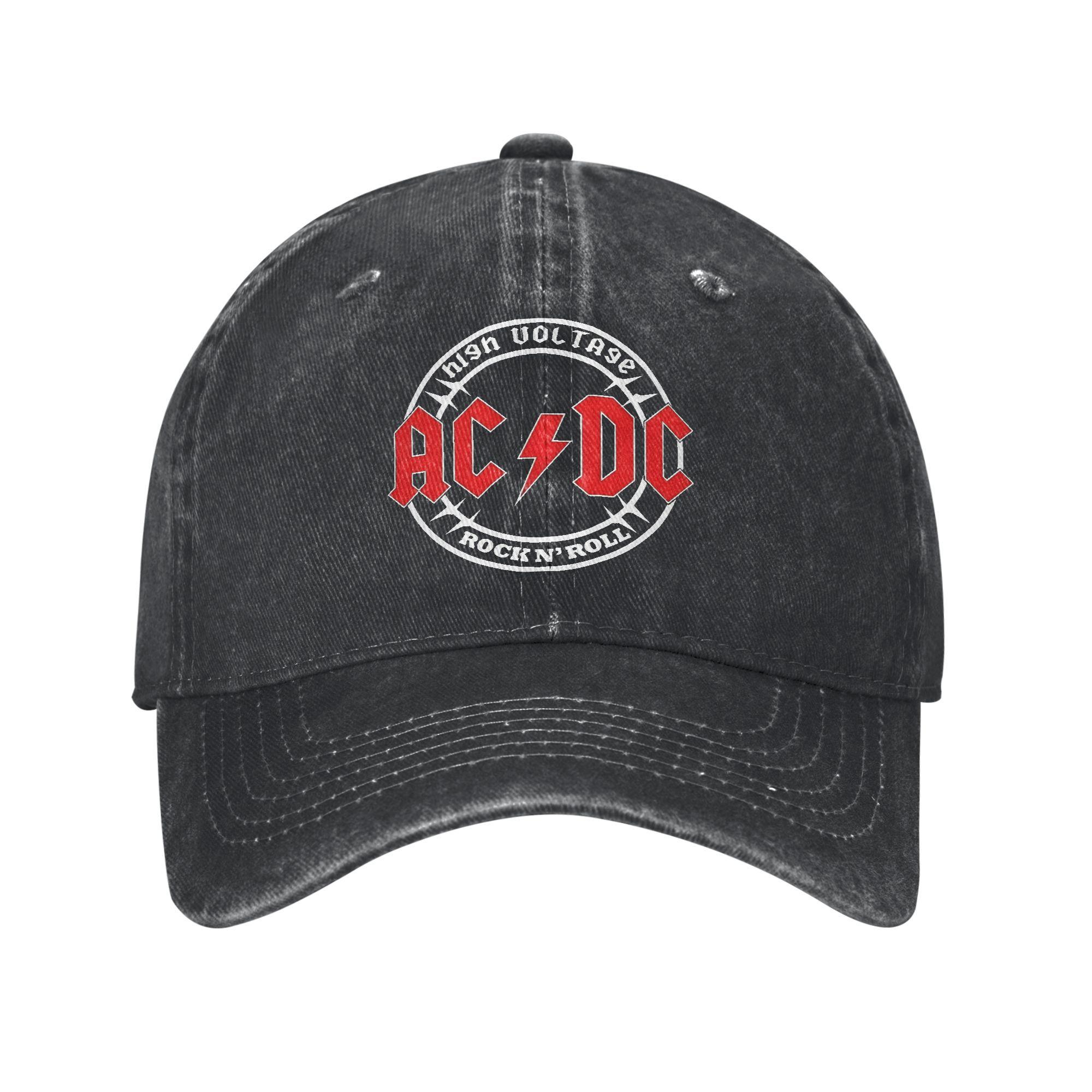 XIXIGO Cap Vintage AC Rock Band High Voltage Baseballpetten Mannen Vrouwen Verweerde Denim Snapback Pet DC Outdoor Ongestructureerde Zachte Pet Pet One Size