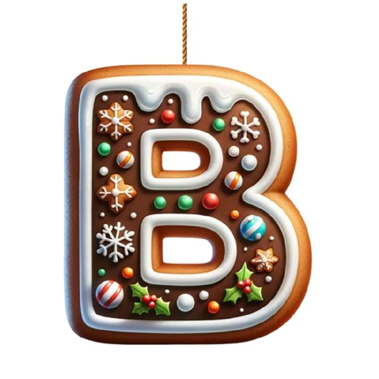 Child Safe Acrylic Christmas Letter Ornament Gingerbreads Homes Decors For Car Homes Decoration Holiday Party Accessory