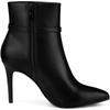 Allegra K Women's Pointed Toe Buckle Strap Stiletto Heel Ankle Boots, Black, Size 24.5cm