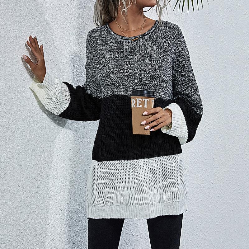 Women's Sweater, Striped, Color-Block for Fall and Winter