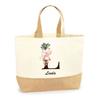 Tote bag - PLANETEE - Linda Lettre Fleur - jute naturel - multicolore - fabriqué en France