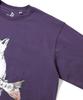 [go slow caravan] 341902 USA/C Iwana Cat Print Long Sleeve T-Shirt, Violet, Medium