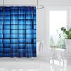 Tende da Doccia con Motivo a Mosaico Blu Tenda da Bagno Impermeabile in Poliestere Geometrica per Bagno Decorazione della Casa Tenda con Ganci