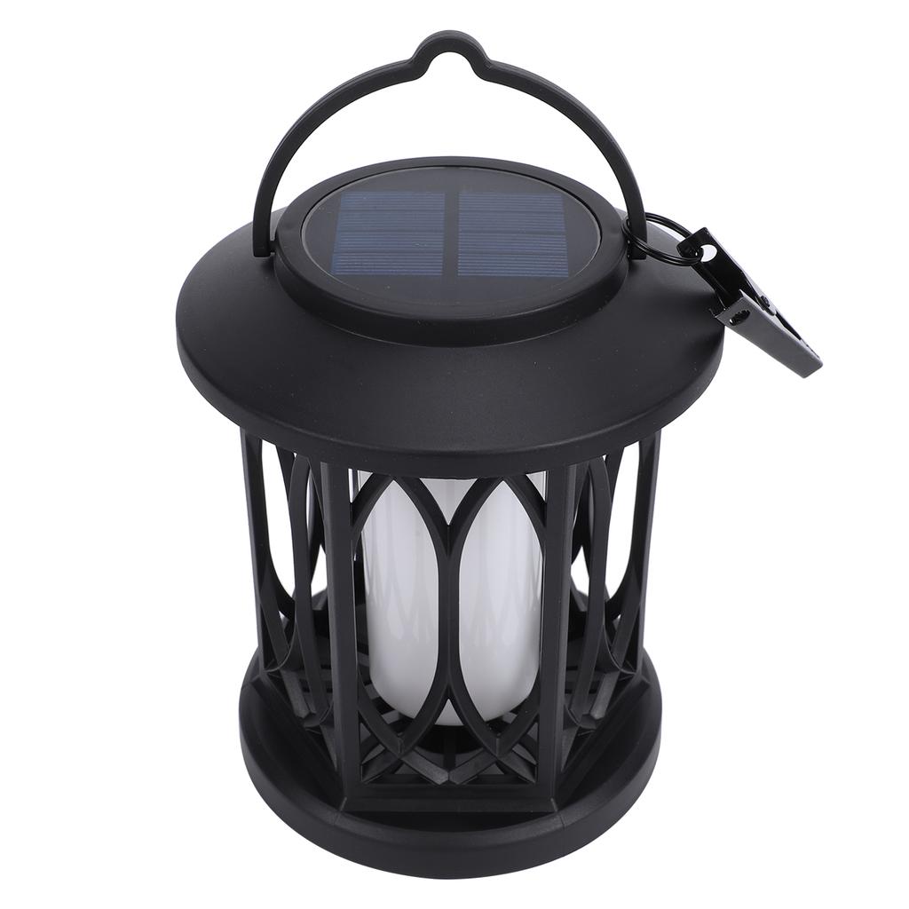 2 Pack Solar Hanging Lights, Outdoor Solar Lantern with Flickering Flame Effect, Monocrystalline Solar Panel, IP65