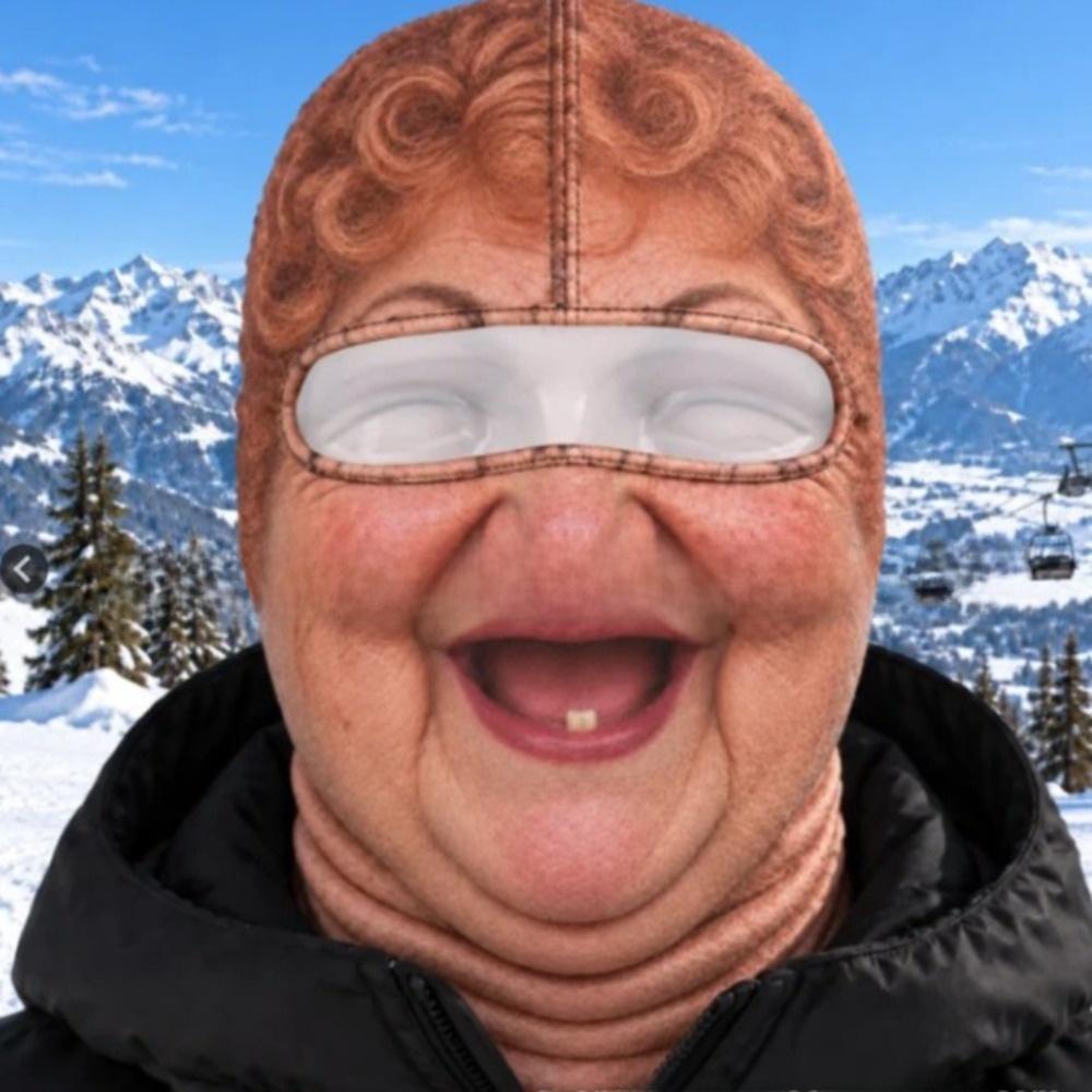 Full Face Coverage Realistic Face Ski Mask 3D Printed Design Winter Windproof Mask For Motorcycle