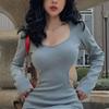 QWEEK Vintage Balck Bodycon Dress Women Sexy Y2k Hollow Out Backless Wrap Slim Short Dresses Evening Party 2026 Spring Outfits