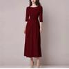 Elegant French Women's Long-Sleeve Dress: Fashionable High-End Spring/Autumn Skirt for Weddings