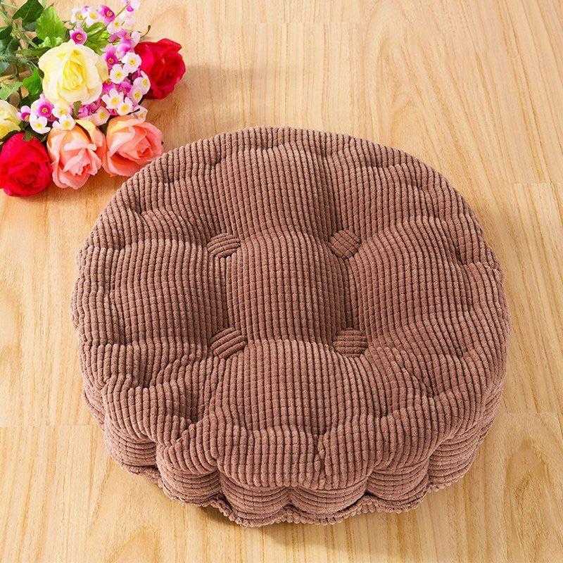 Luxuriöses rundes Kissen aus Kord für Terrasse, Auto, Büro und Sofa